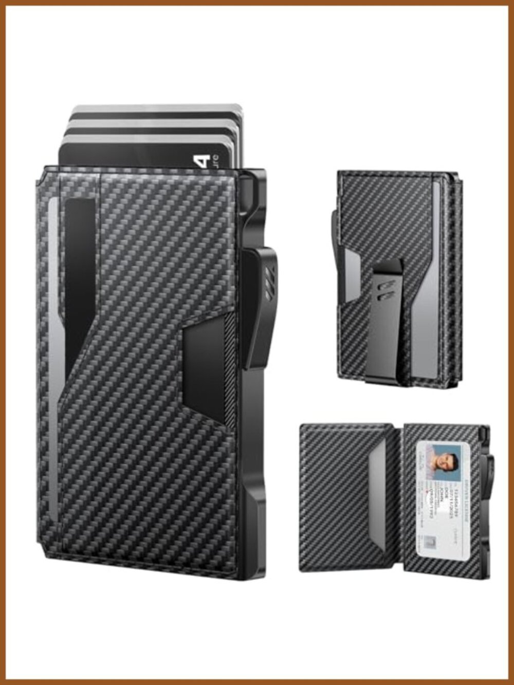 Slim RFID Blocking Bifold Wallet with Money Clip & Pop Up Card Case